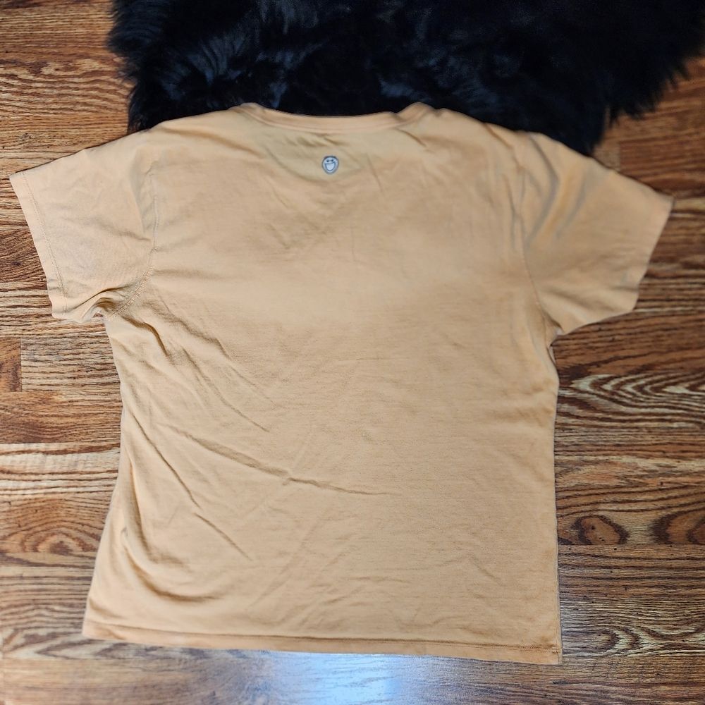 Life is Good Light Peach Rocket Dog in Car Relaxed Fit T-shirt Women's L - Picture 3 of 9